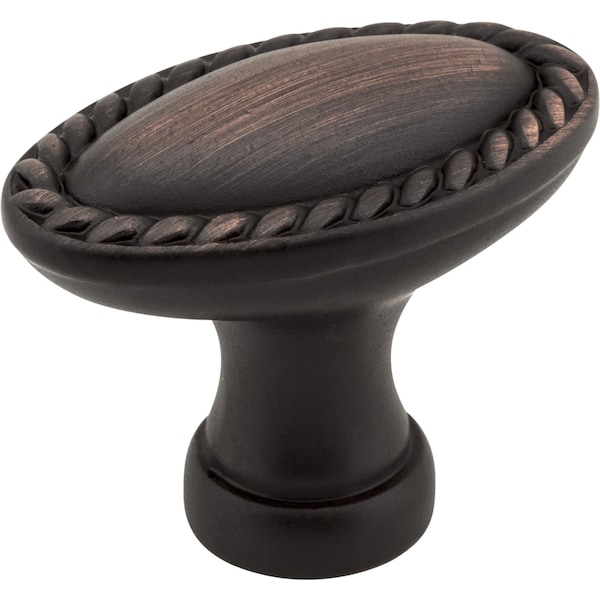 Elements 1-3/8" Overall Length Brushed Oil Rubbed Bronze Oval Rope Detailed Lindos Cabinet Knob Z115L-DBAC - main